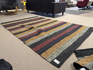 Vloerkleed, meerkleurig leer